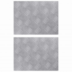 Stopień Prostokątny 2 pcs Srebrny 40 x 30 cm Aluminium