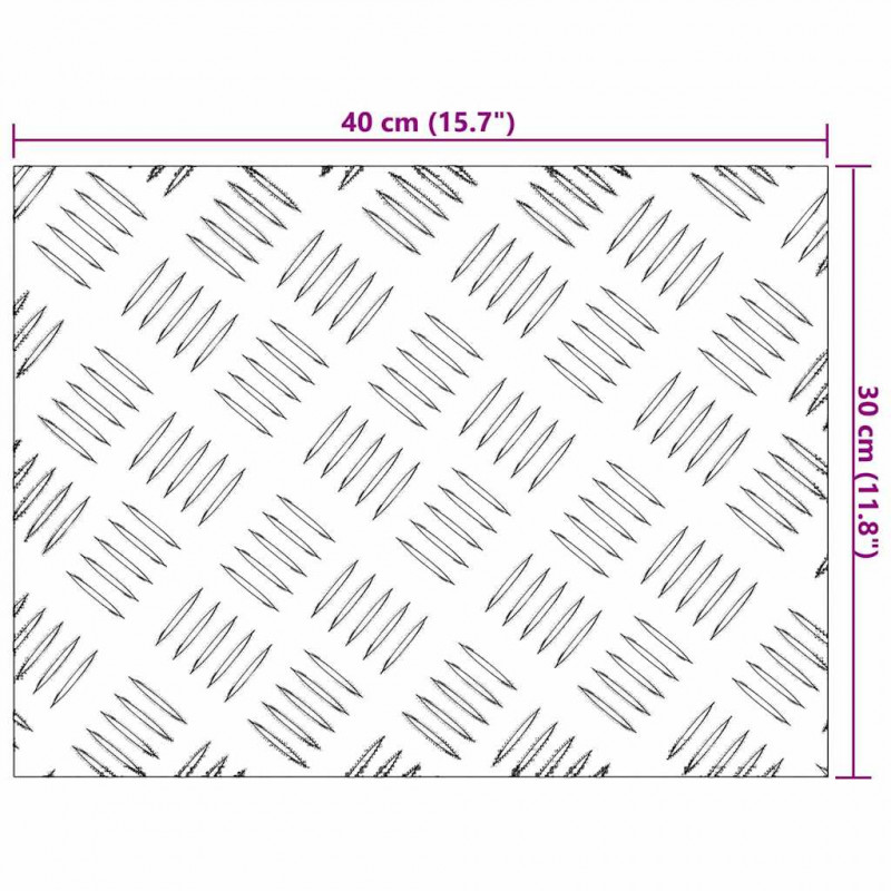 Stopień Prostokątny 4 pcs Srebrny 40 x 30 cm Aluminium