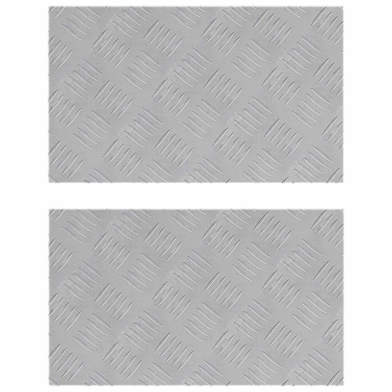 Stopień Prostokątny 2 pcs Srebrny 50 x 30 cm Aluminium