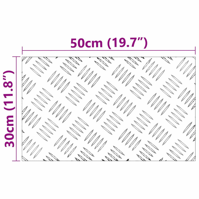 Stopień Prostokątny 2 pcs Srebrny 50 x 30 cm Aluminium