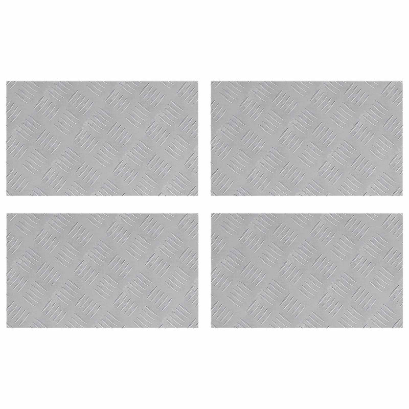 Stopień Prostokątny 4 pcs Srebrny 50 x 30 cm Aluminium