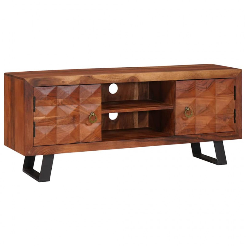 Szafka pod telewizor z półką miodowy brąz 112 x 30 x 48 cm