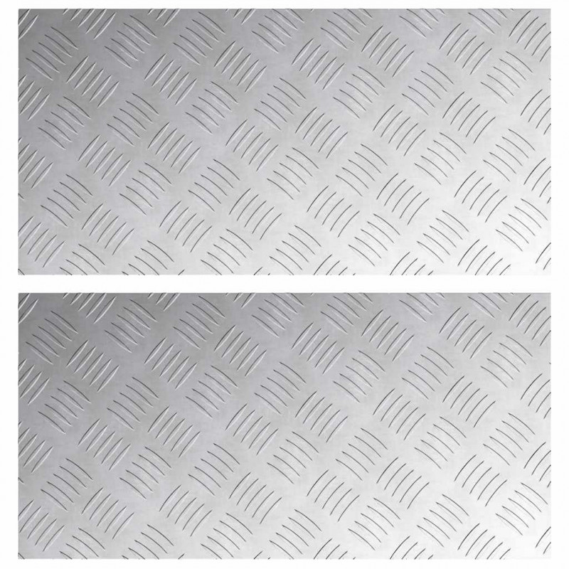 Stopień Prostokątny 2 pcs Srebrny 60 x 30 cm Aluminium