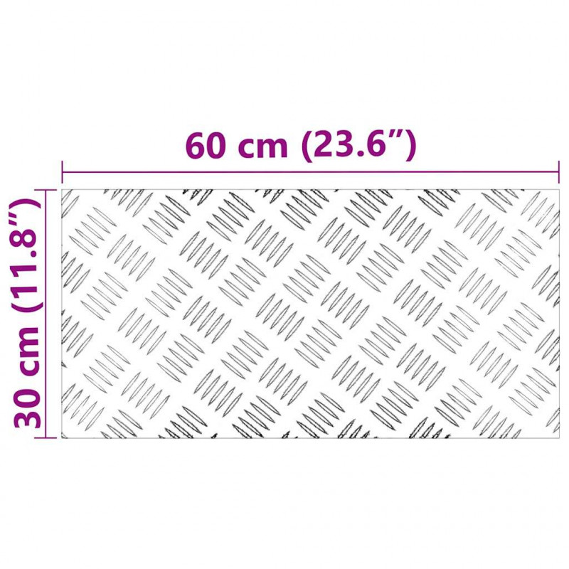 Stopień Prostokątny 2 pcs Srebrny 60 x 30 cm Aluminium
