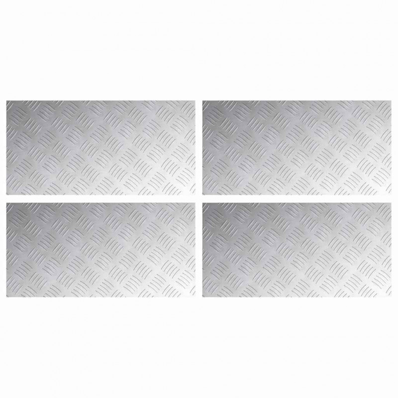 Stopień Prostokątny 4 pcs Srebrny 60 x 30 cm Aluminium