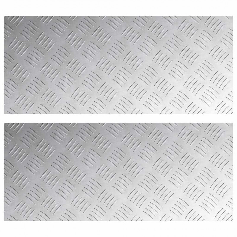 Stopień Prostokątny 2 pcs Srebrny 70 x 30 cm Aluminium