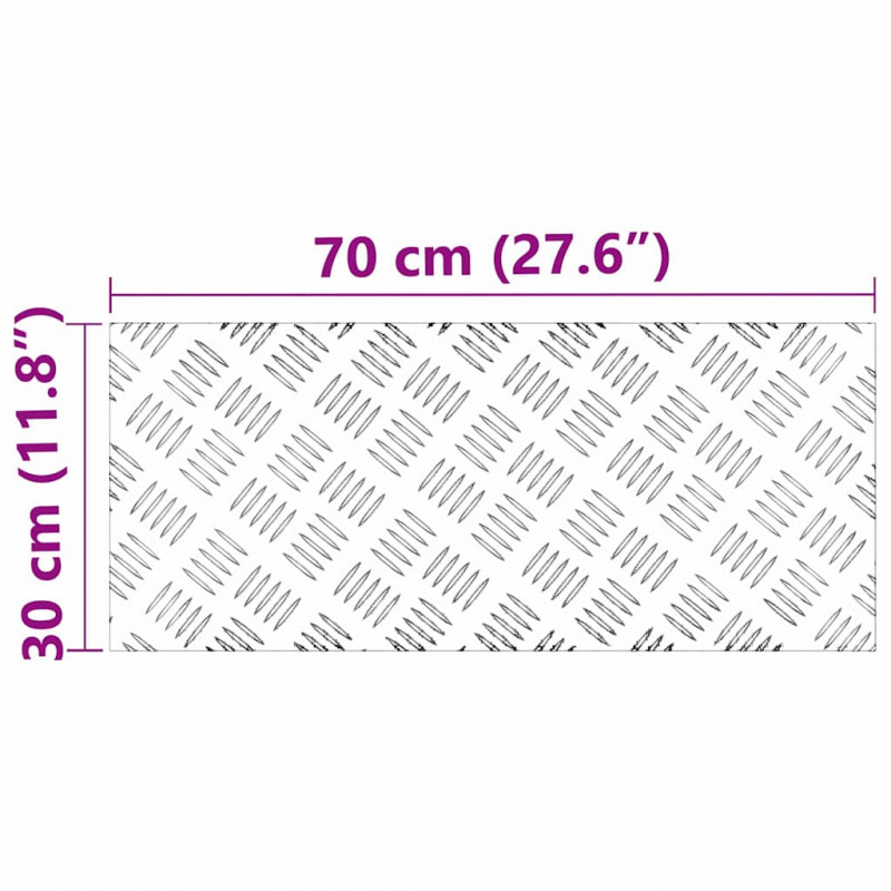 Stopień Prostokątny 2 pcs Srebrny 70 x 30 cm Aluminium