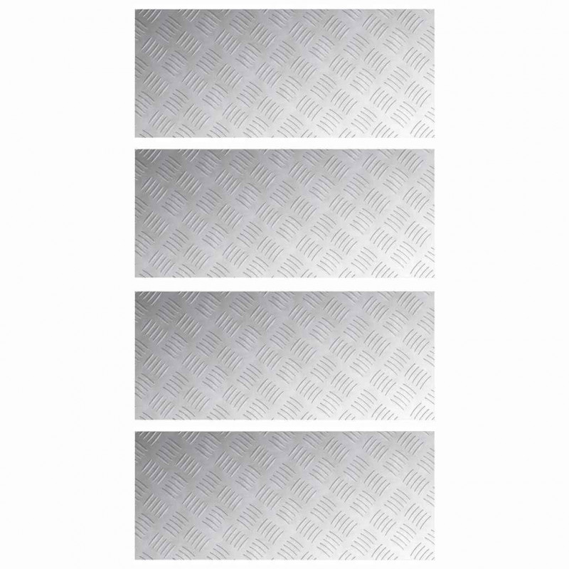 Stopień Prostokątny 4 pcs Srebrny 70 x 30 cm Aluminium