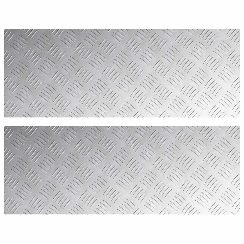 Stopień Prostokątny 2 pcs Srebrny 80 x 30 cm Aluminium