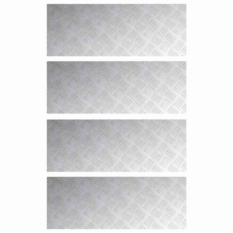 Stopień Prostokątny 4 pcs Srebrny 80 x 30 cm Aluminium