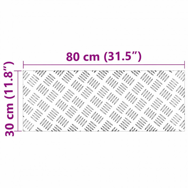 Stopień Prostokątny 4 pcs Srebrny 80 x 30 cm Aluminium