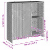 Szafka do przechowywania Czarny 100 x 36 x 102 cm rattan