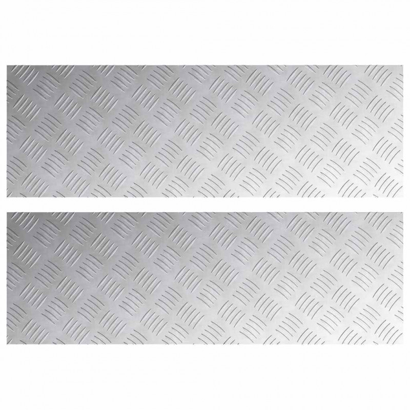 Stopień Prostokątny 2 pcs Srebrny 90 x 30 cm Aluminium