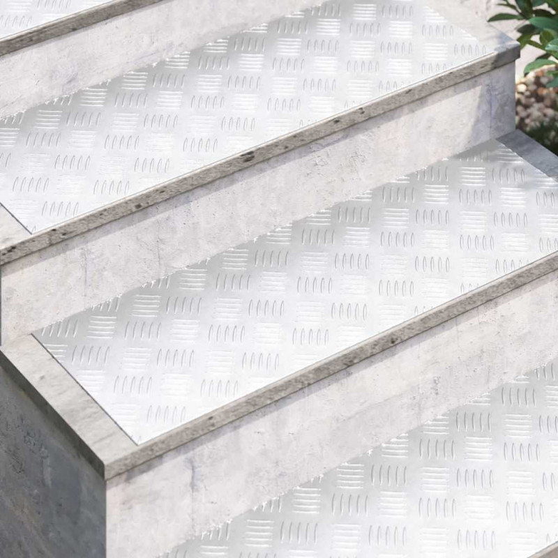 Stopień Prostokątny 2 pcs Srebrny 90 x 30 cm Aluminium