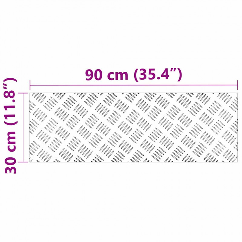 Stopień Prostokątny 2 pcs Srebrny 90 x 30 cm Aluminium