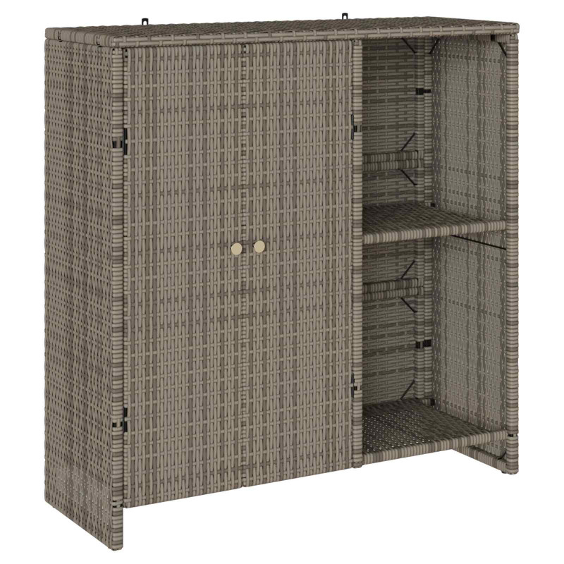 Szafka do przechowywania z półką Szary 100 x 36 x 102 cm rattan