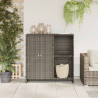 Szafka do przechowywania z półką Szary 100 x 36 x 102 cm rattan