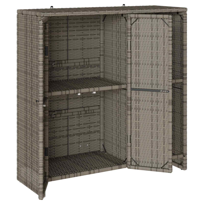 Szafka do przechowywania z półką Szary 100 x 36 x 102 cm rattan