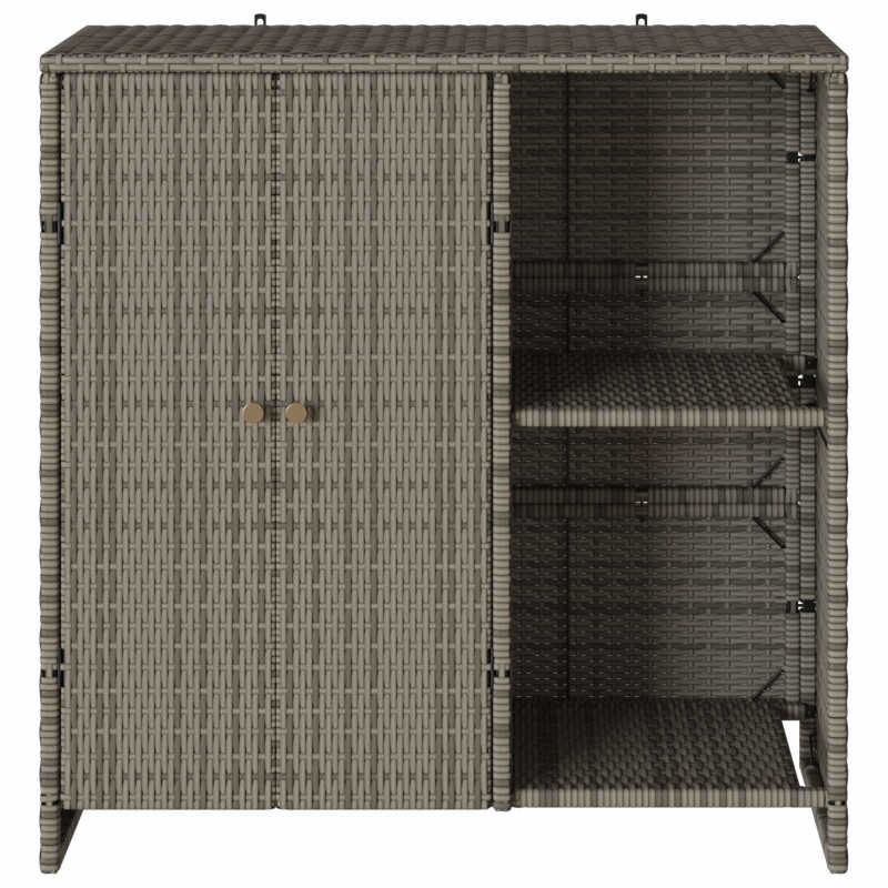 Szafka do przechowywania z półką Szary 100 x 36 x 102 cm rattan