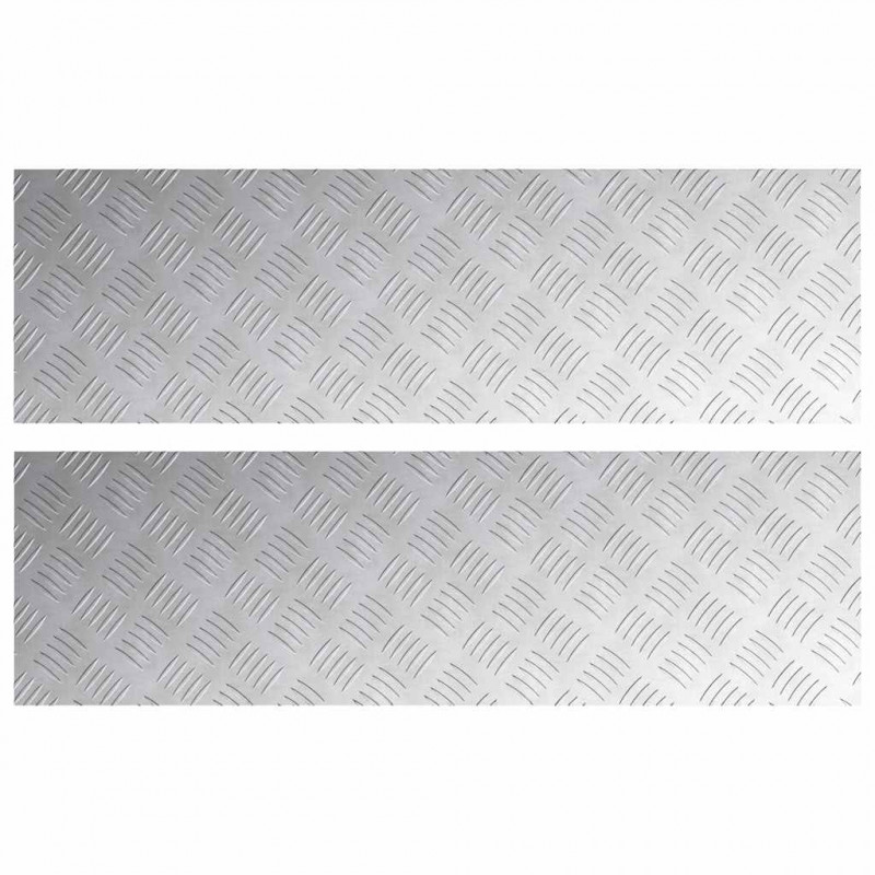 Stopień Prostokątny 2 pcs Srebrny 100 x 30 cm Aluminium