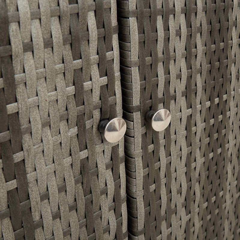 Szafka do przechowywania z półką Szary 100 x 36 x 102 cm rattan