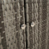 Szafka do przechowywania z półką Szary 100 x 36 x 102 cm rattan