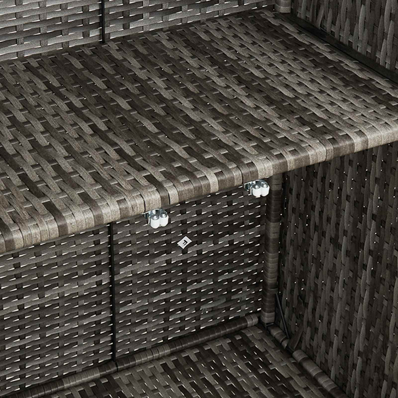 Szafka do przechowywania z półką Szary 100 x 36 x 102 cm rattan