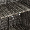 Szafka do przechowywania z półką Szary 100 x 36 x 102 cm rattan