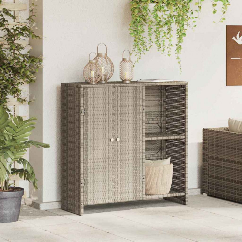 Szafka do przechowywania Jasnoszary 100 x 36 x 102 cm rattan