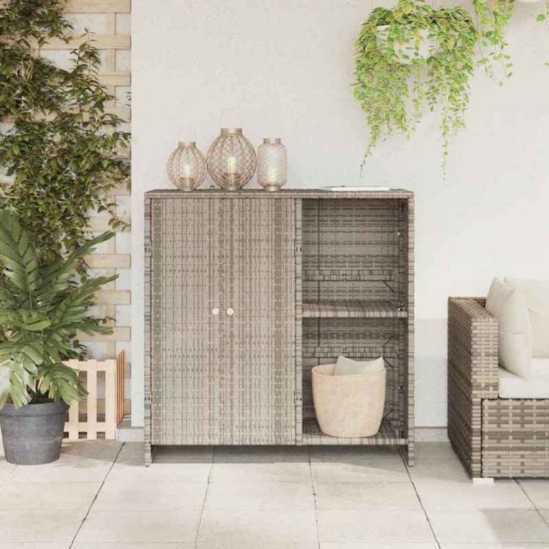 Szafka do przechowywania Jasnoszary 100 x 36 x 102 cm rattan