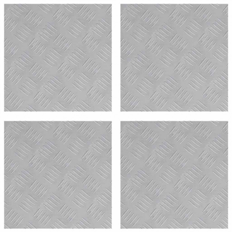 Stopień Kwadrat 4 pcs Srebrny 40 x 40 cm Aluminium