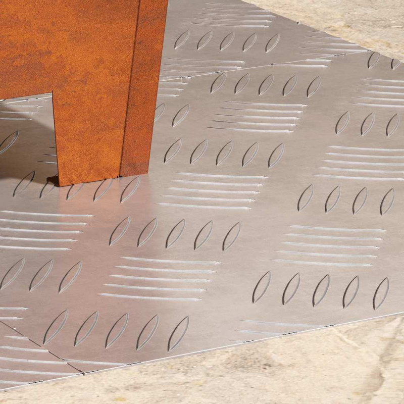 Stopień Kwadrat 4 pcs Srebrny 40 x 40 cm Aluminium