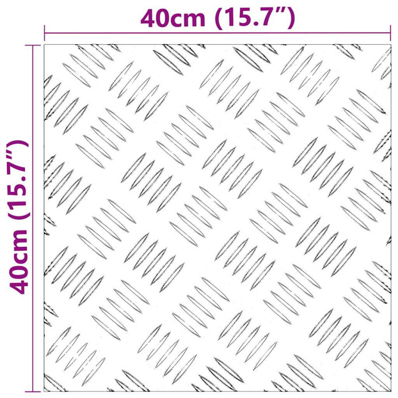 Stopień Kwadrat 4 pcs Srebrny 40 x 40 cm Aluminium