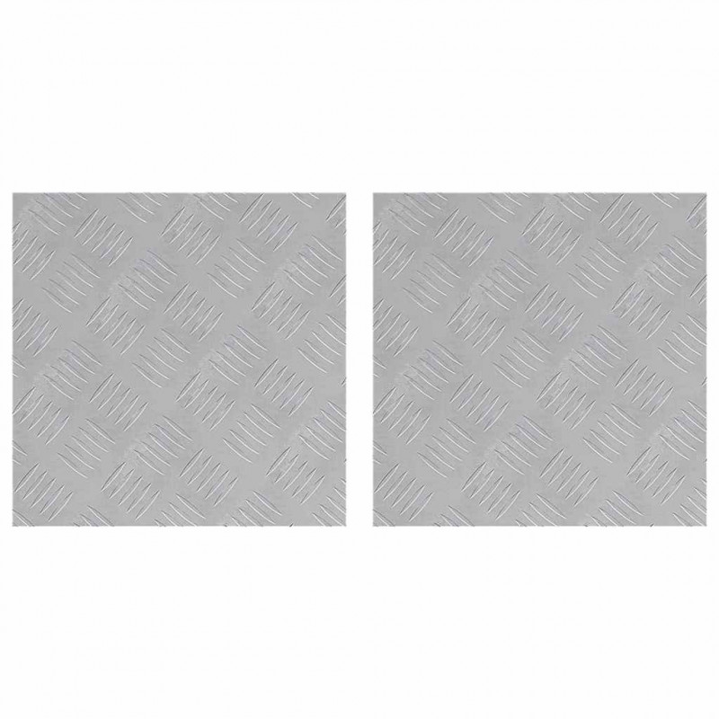 Stopień Kwadrat 2 pcs Srebrny 40 x 40 cm Aluminium