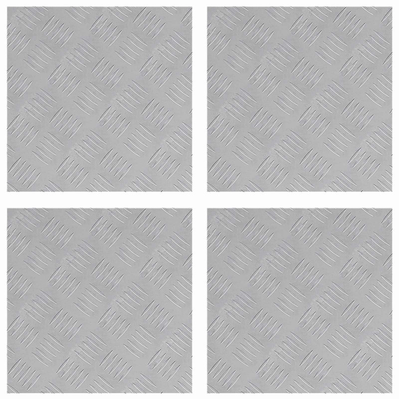 Stopień Kwadrat 4 pcs Srebrny 40 x 40 cm Aluminium