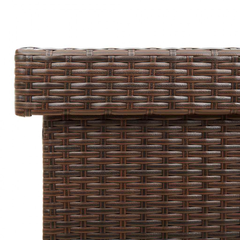 Skrzynia ogrodowa z kółkami, brązowa, 110x55x73 cm, polirattan