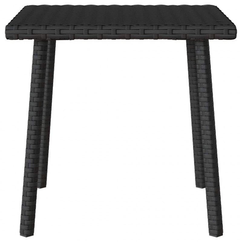 Stolik kawowy ogrodowy prostokątny czarny 40x40x37cm polirattan