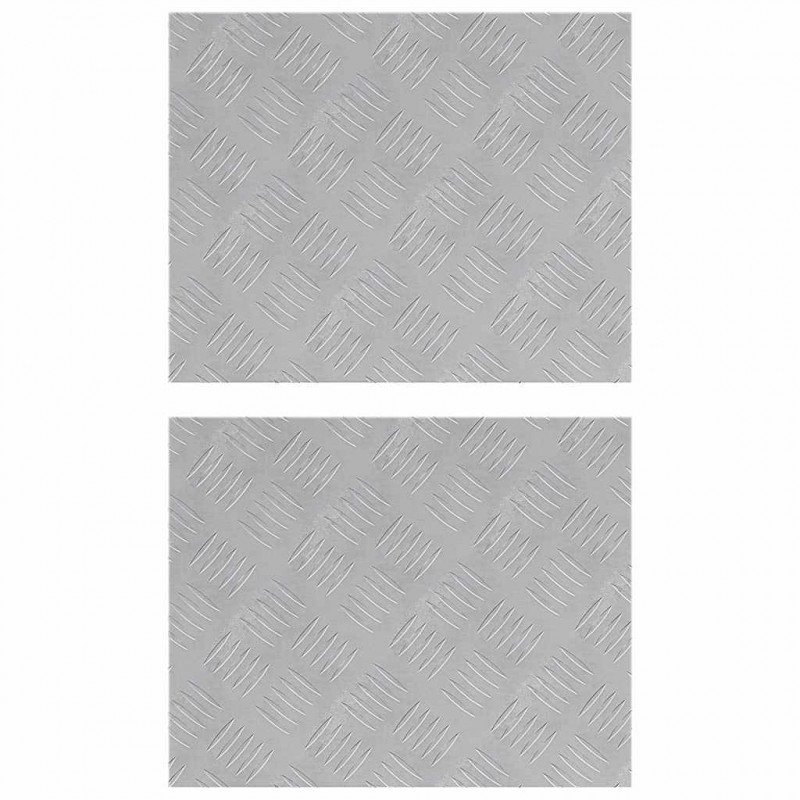 Stopień Prostokątny 2 pcs Srebrny 50 x 40 cm Aluminium