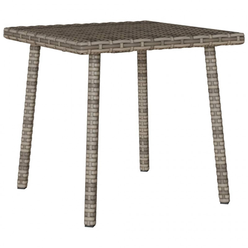 Stolik kawowy ogrodowy prostokątny szary 40x40x37 cm polirattan