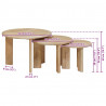 Nesting Stoły Kawowe 3 pcs Czarny Drewno z mango