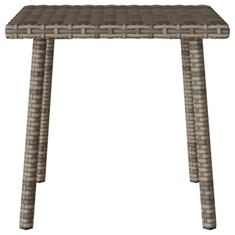 Stolik kawowy ogrodowy prostokątny szary 40x40x37 cm polirattan