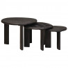 Nesting Stoły Kawowe 3 pcs Biały Drewno z mango