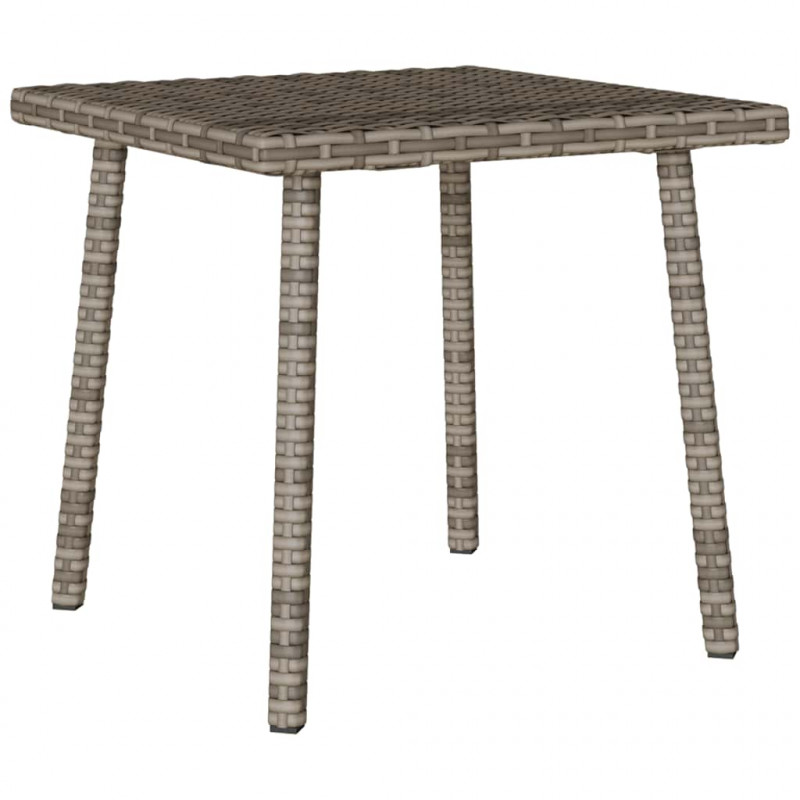 Stolik kawowy ogrodowy prostokątny szary 40x40x37 cm polirattan