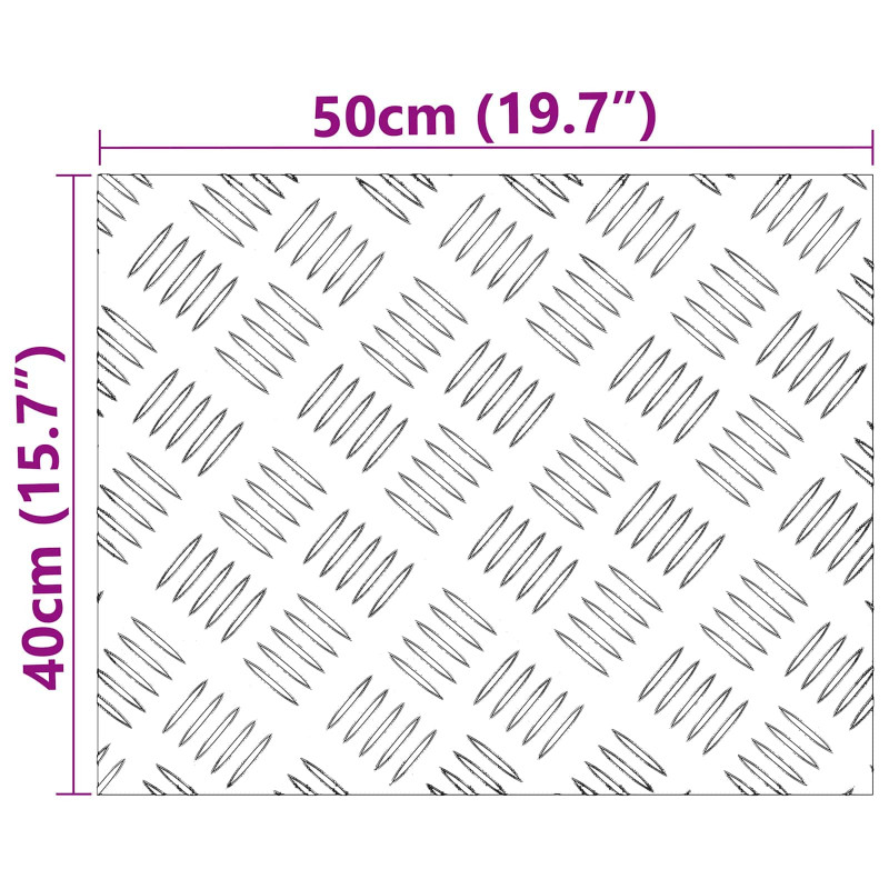 Stopień Prostokątny 4 pcs Srebrny 50 x 40 cm Aluminium