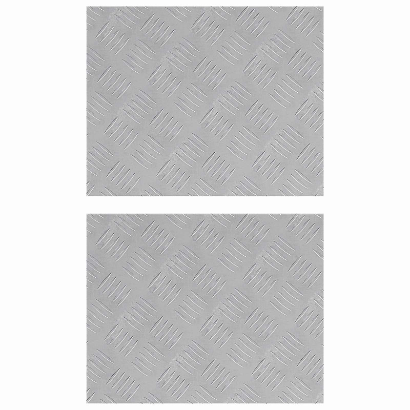 Stopień Prostokątny 2 pcs Srebrny 50 x 40 cm Aluminium