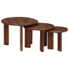 Nesting Stoły Kawowe 3 pcs Ciemny brąz Drewno z mango
