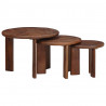 Nesting Stoły Kawowe 3 pcs Ciemny brąz Drewno z mango