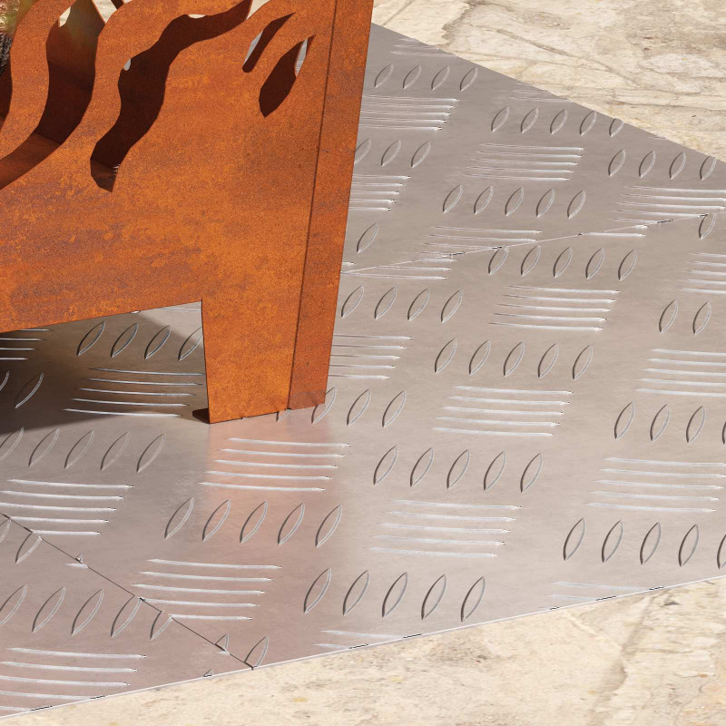 Stopień Prostokątny 4 pcs Srebrny 50 x 40 cm Aluminium