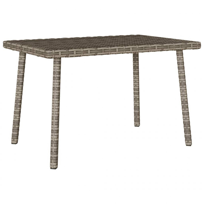 Stolik kawowy ogrodowy prostokątny szary 60x40x37 cm polirattan