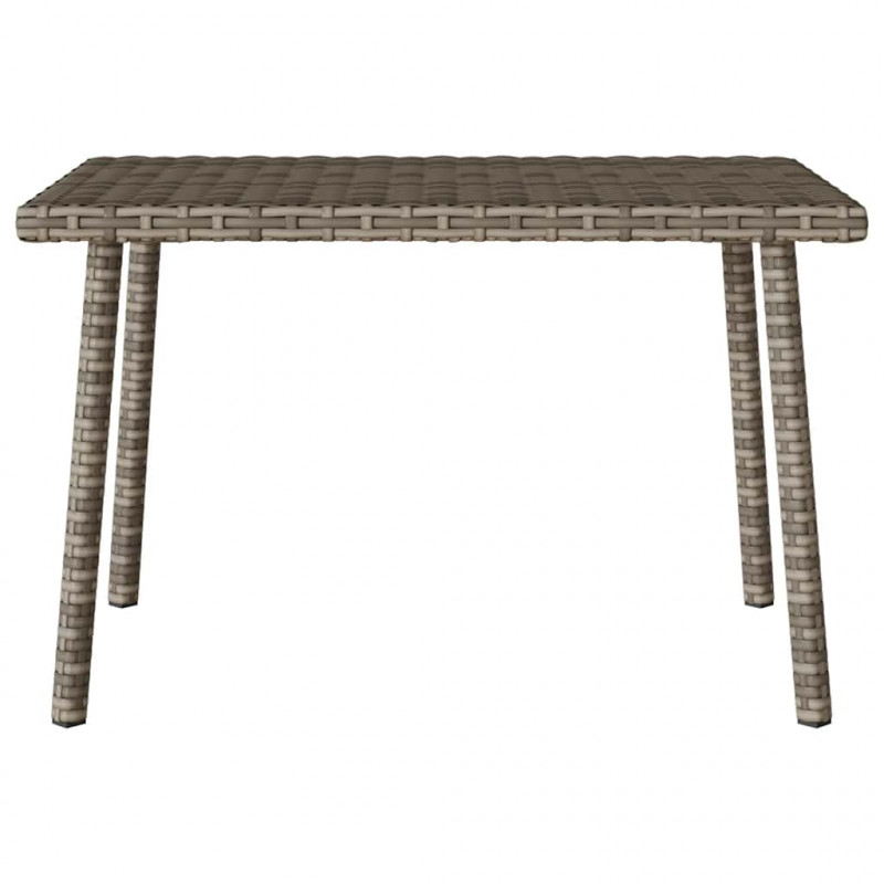 Stolik kawowy ogrodowy prostokątny szary 60x40x37 cm polirattan